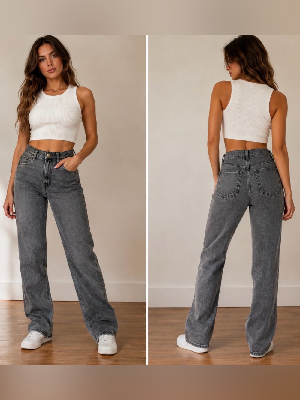 Abercrombie Curve Love Baggy Jeans Women's 26 Low Rise Gray Wide Leg Denim